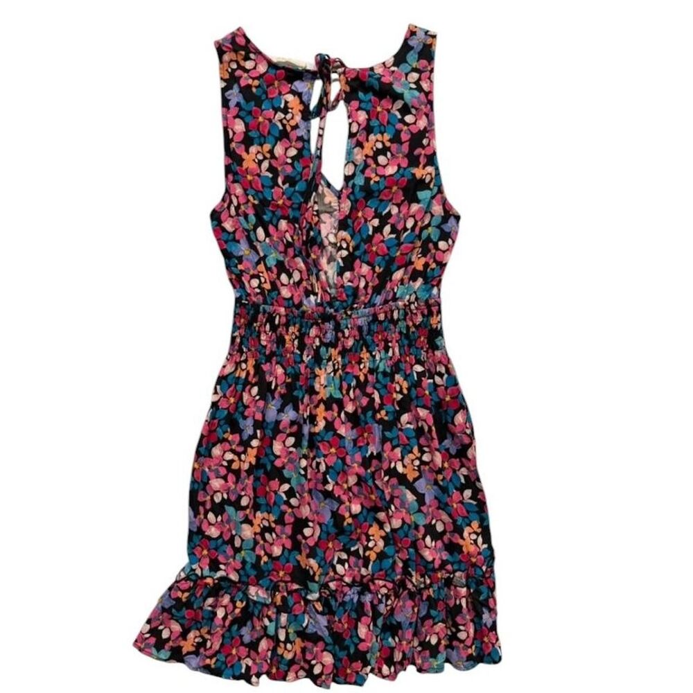 Lovestitch multicoloured floral mini dress with tie back detail - Picture 2 of 4